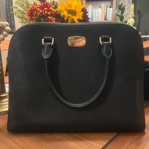 Michael Kors Cindy Leather Bag Dome Satchel